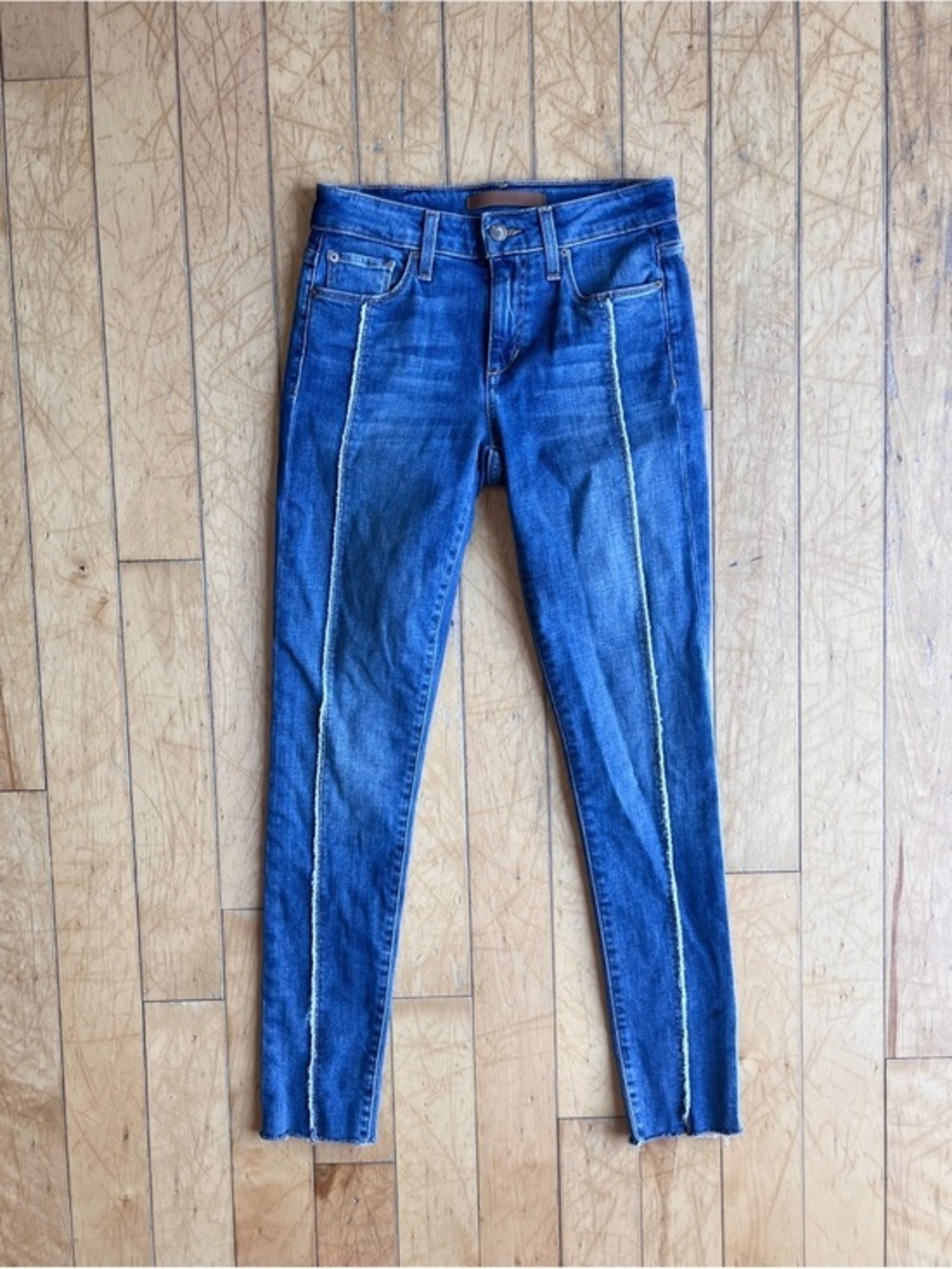 Joe’s Exposed‑Seam Mid-Rise Skinny Denim Jeans Size 25